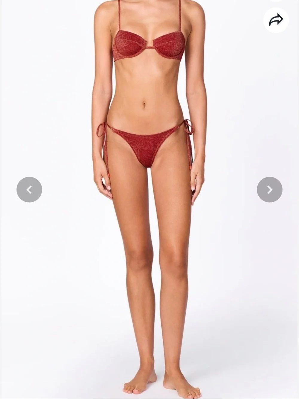 triangl swimwear Glitter Red Tie-Side Bikini Set